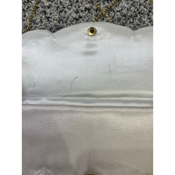 Vintage Beaded Women’s Handbag Clutch, Gold Chain Pearl Beads Spring Easter - Picture 5 of 10